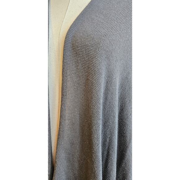 Wooden Ships Open Poncho Kimono Cardigan Sweater Women Size S/M Gray Knit Drapey - Picture 2 of 6